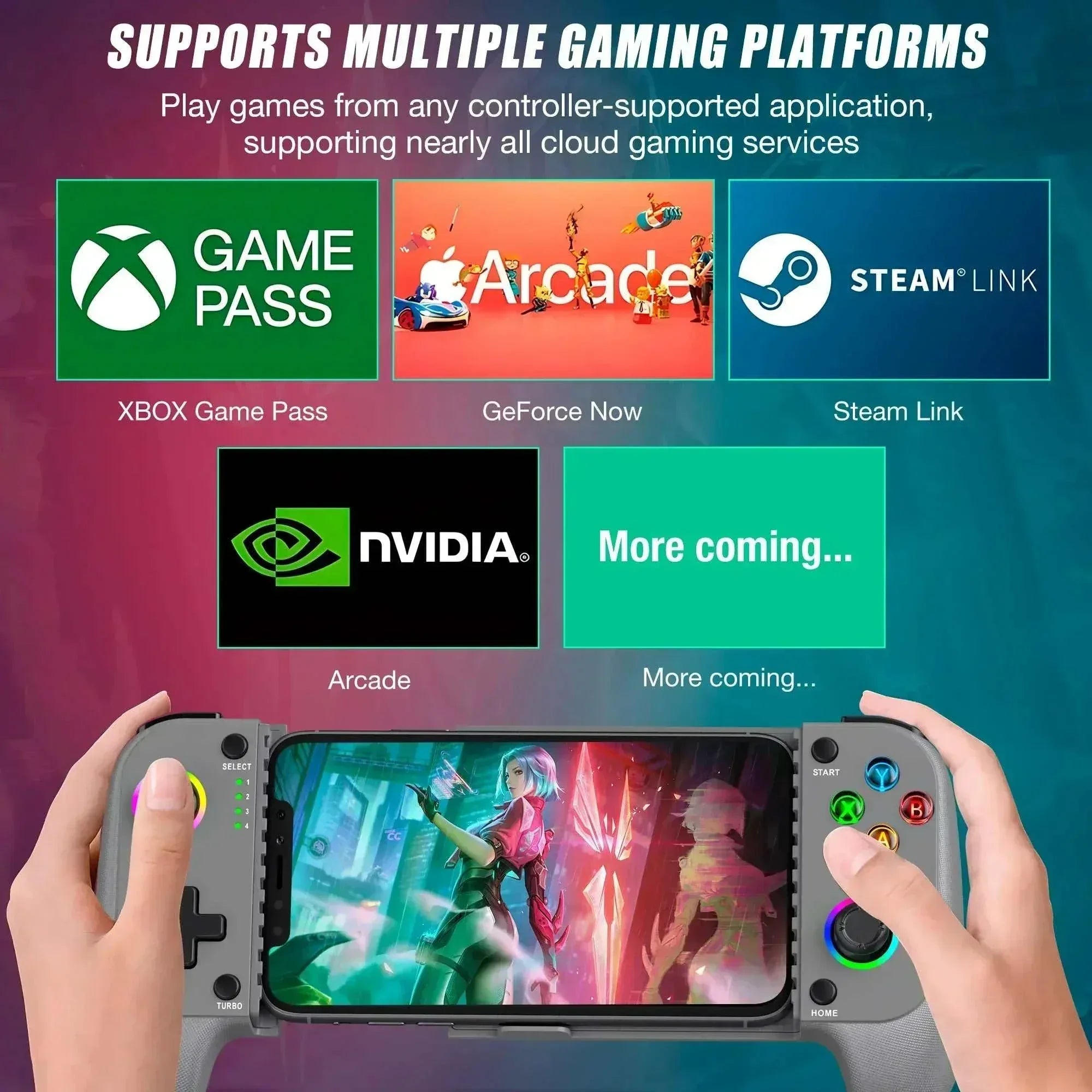 BEBONCOOL MC103 Type-C mobile gaming controller with Hall Effect joysticks and adjustable grip